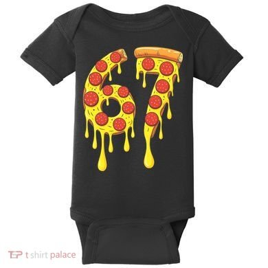 67 Pizza Slice School 6-7 Six Seven Meme Baby Bodysuit