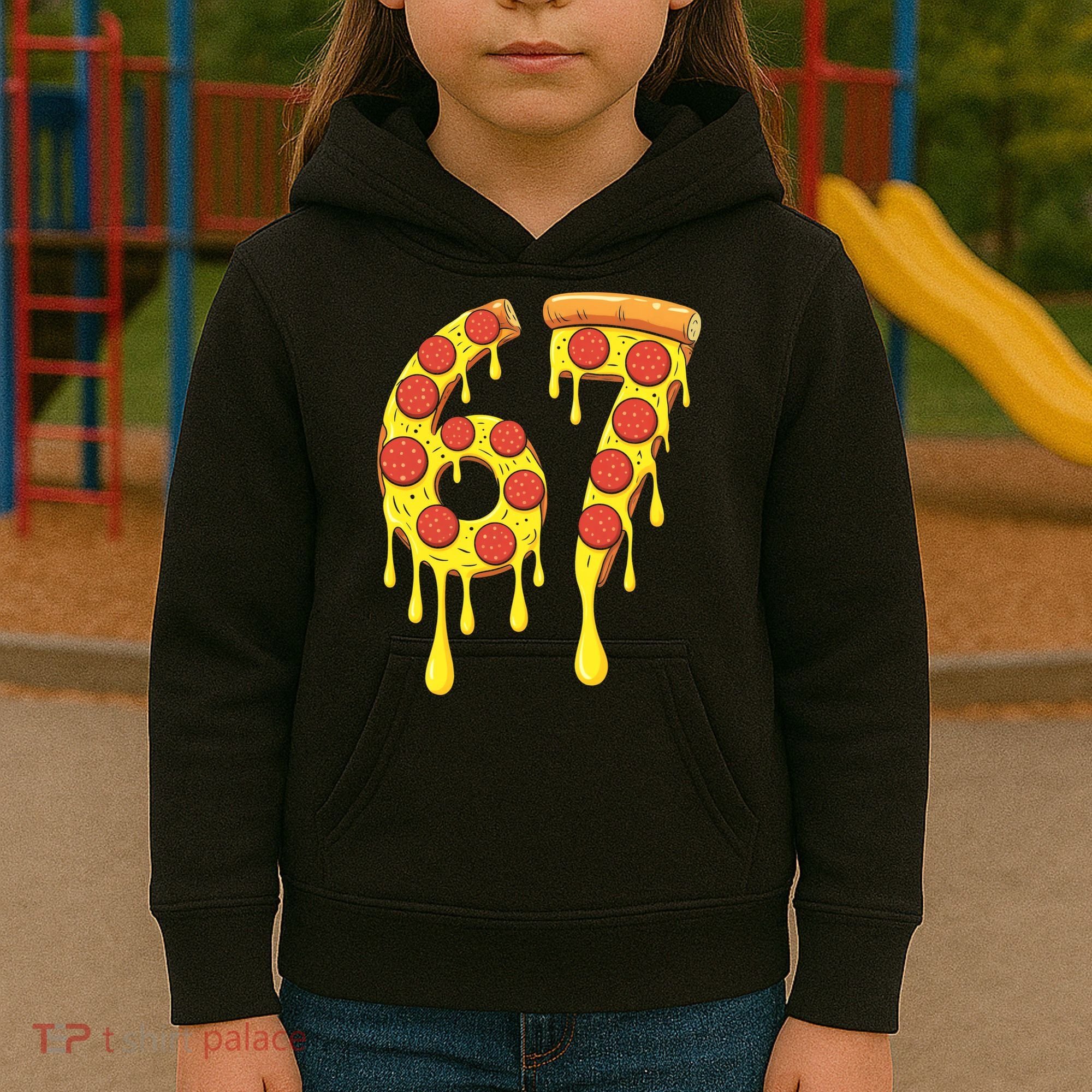 67 Pizza Slice School 6-7 Six Seven Meme Kids Hoodie