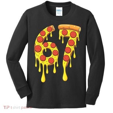 67 Pizza Slice School 6-7 Six Seven Meme Kids Long Sleeve Shirt