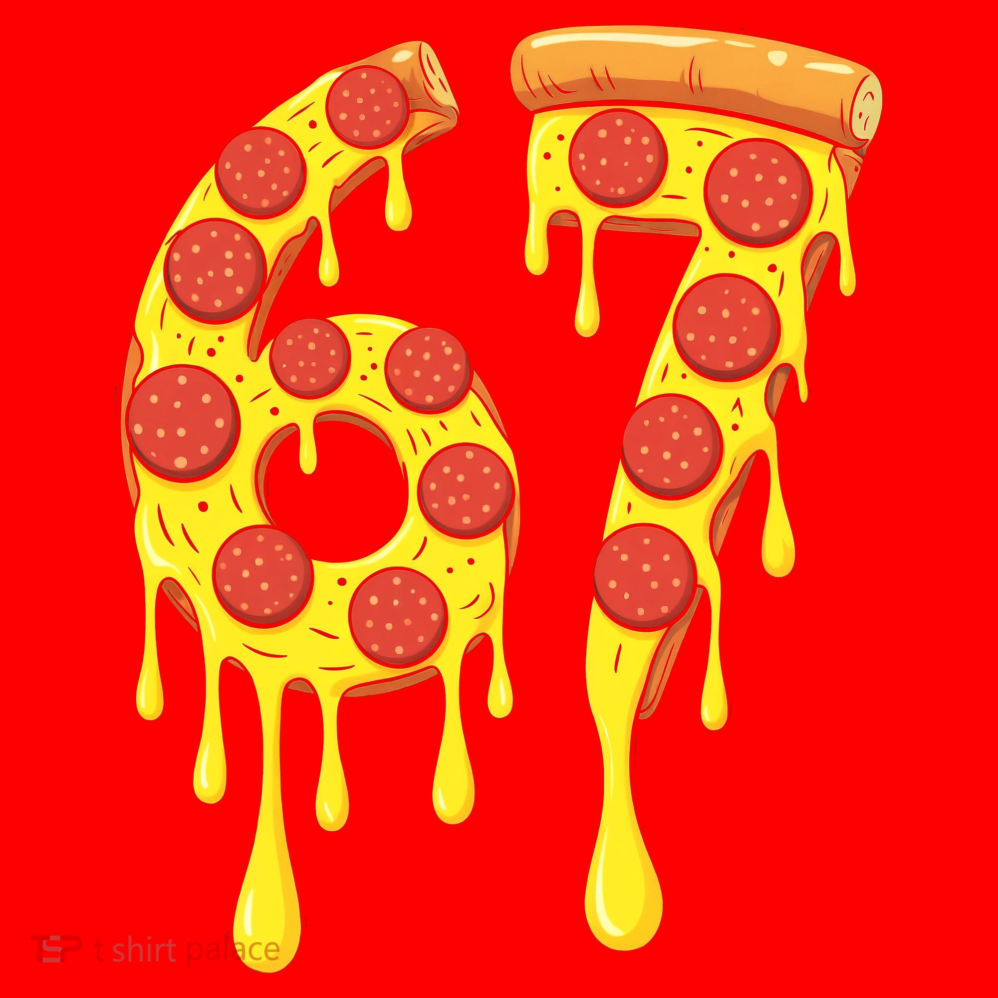 67 Pizza Slice School 6-7 Six Seven Meme Santa Hat