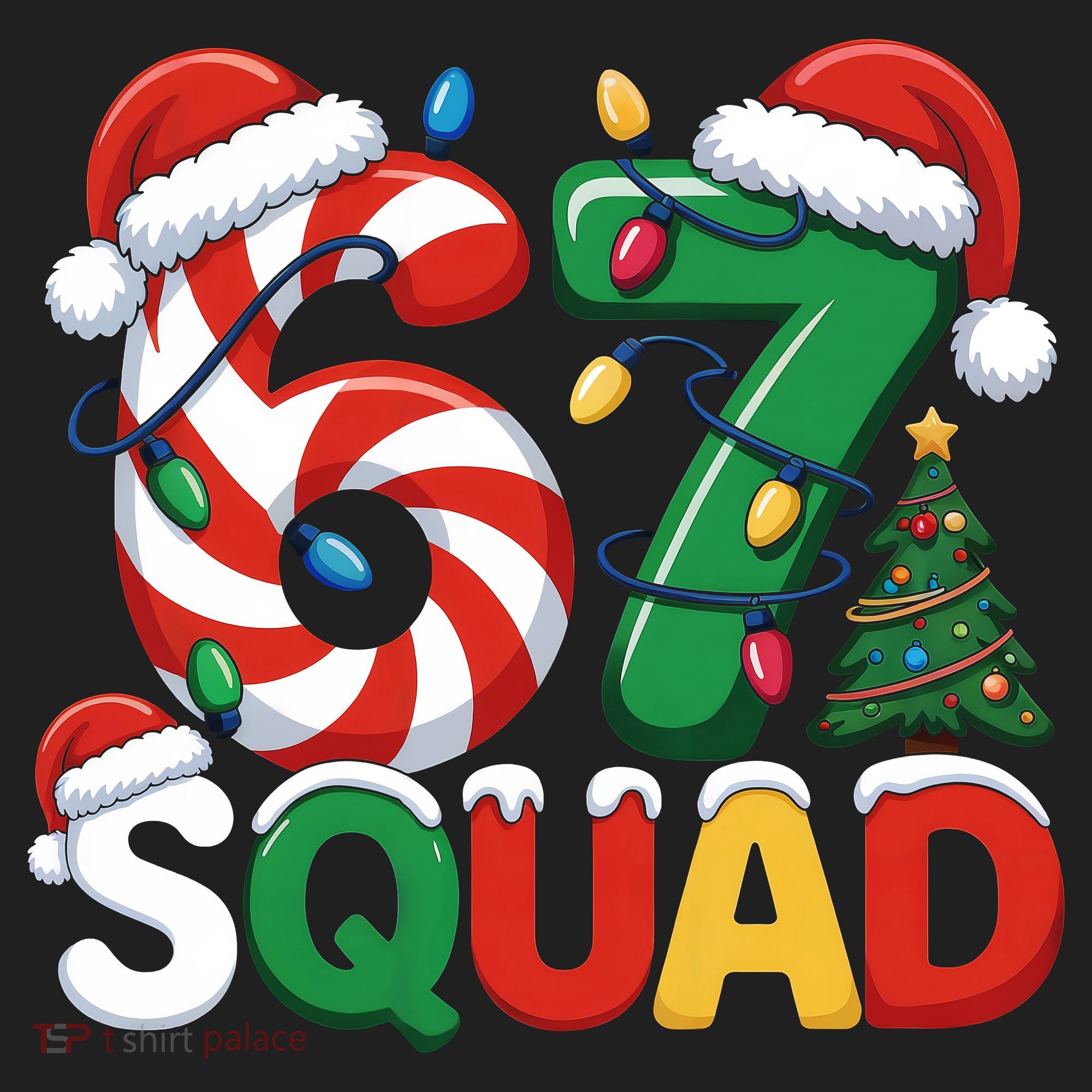 67 Squad Christmas Candy Cane Funny Meme Women's Sweatshirt