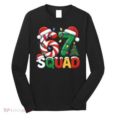 67 Squad Christmas Candy Cane Funny Meme Long Sleeve Shirt