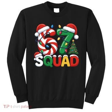 67 Squad Christmas Candy Cane Funny Meme Sweatshirt
