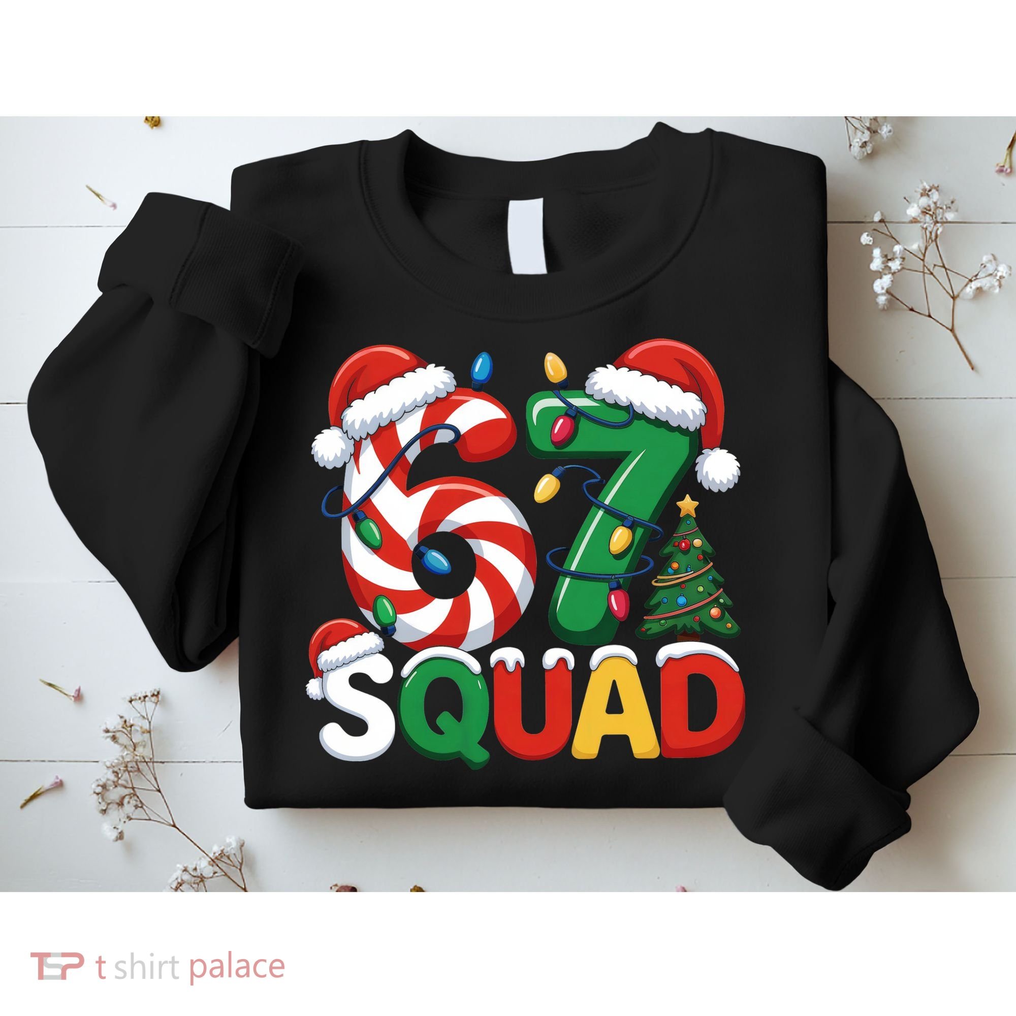 67 Squad Christmas Candy Cane Funny Meme Sweatshirt