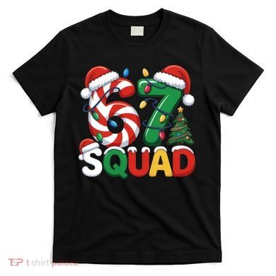 67 Squad Christmas Candy Cane Funny Meme T-Shirt