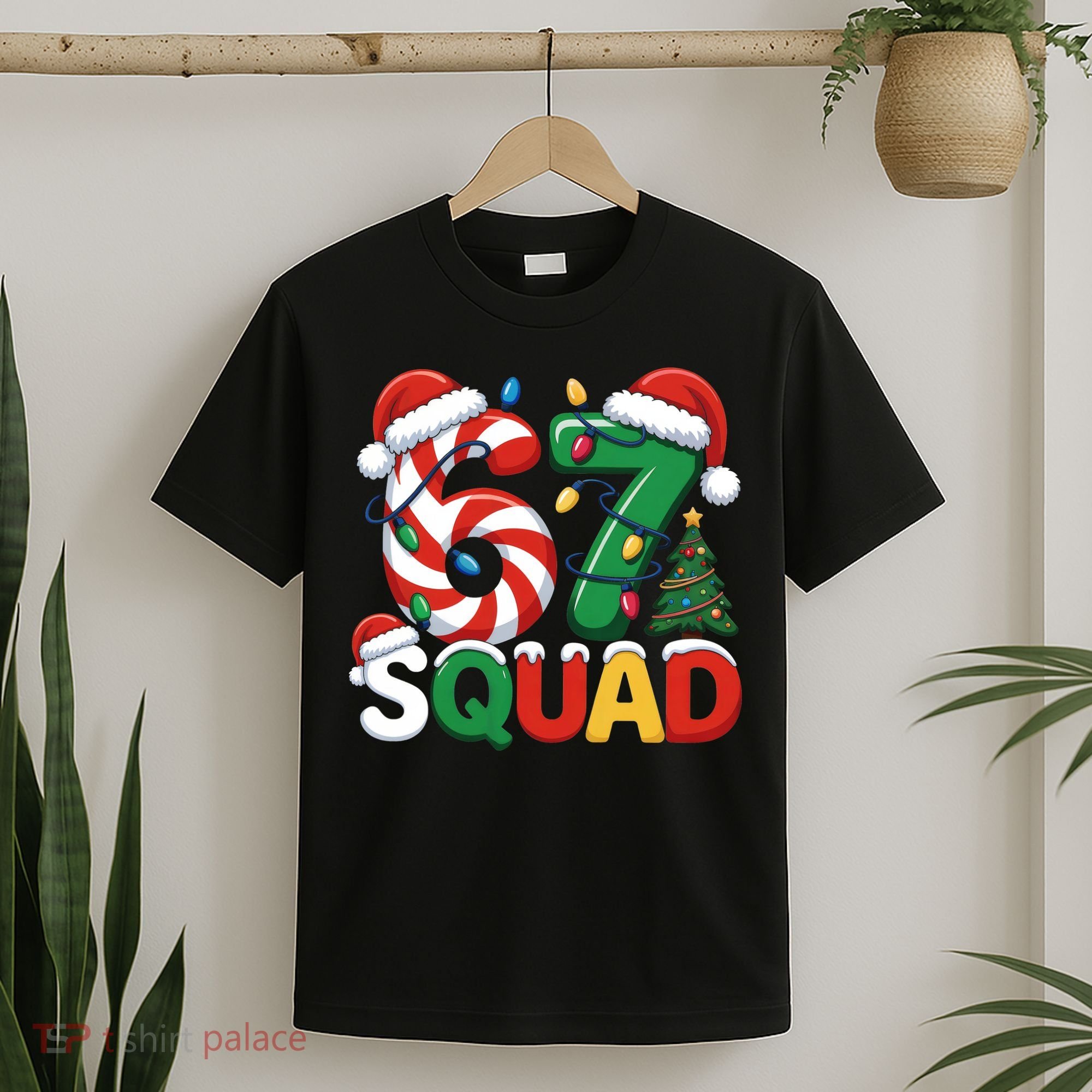 67 Squad Christmas Candy Cane Funny Meme T-Shirt