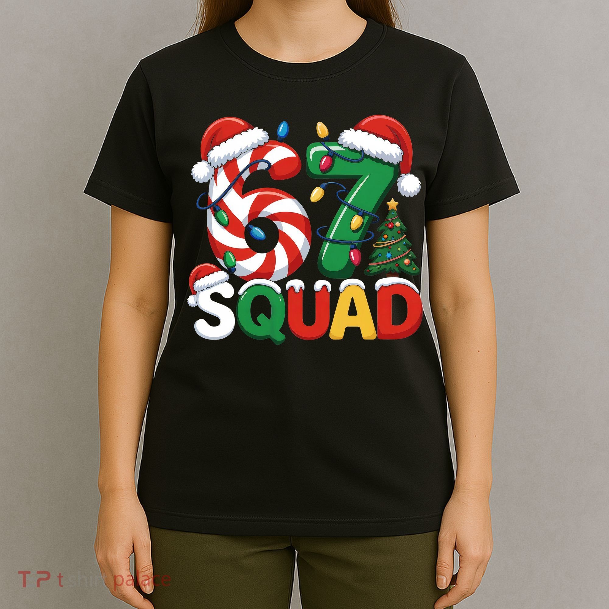 67 Squad Christmas Candy Cane Funny Meme T-Shirt