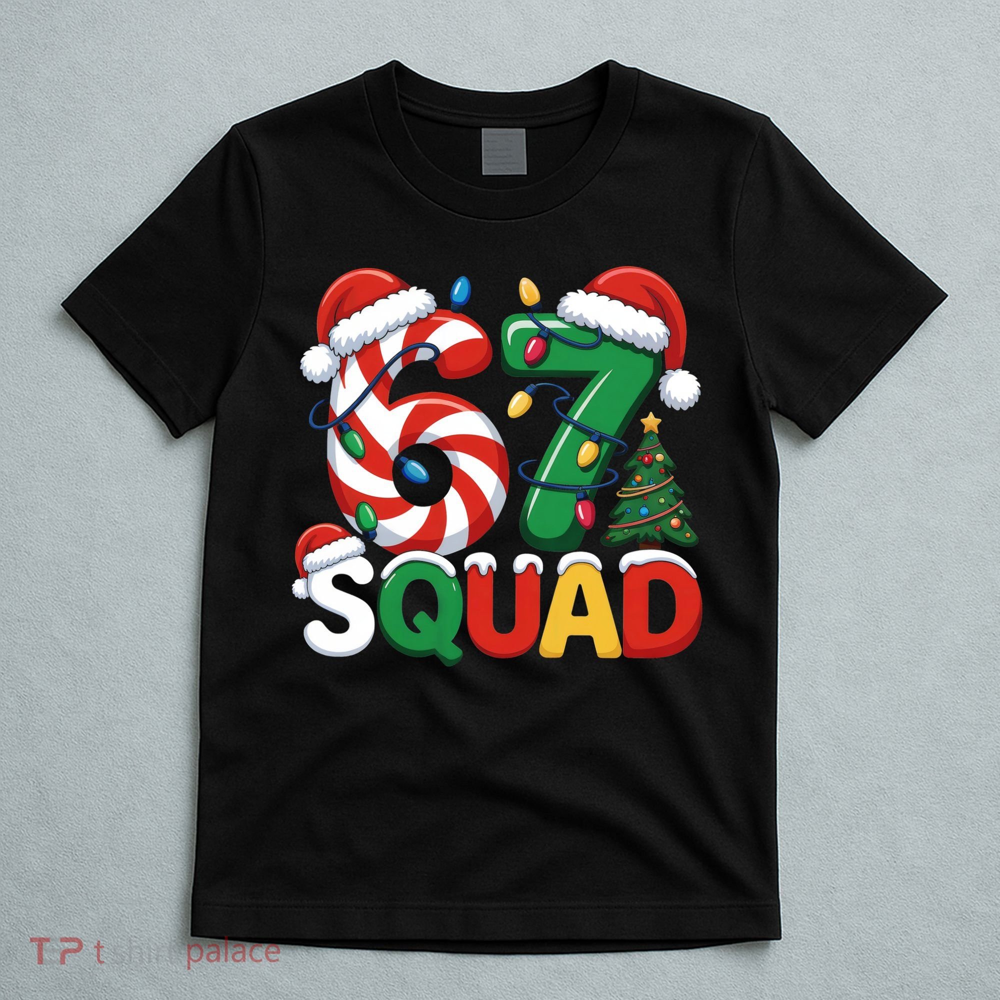 67 Squad Christmas Candy Cane Funny Meme T-Shirt