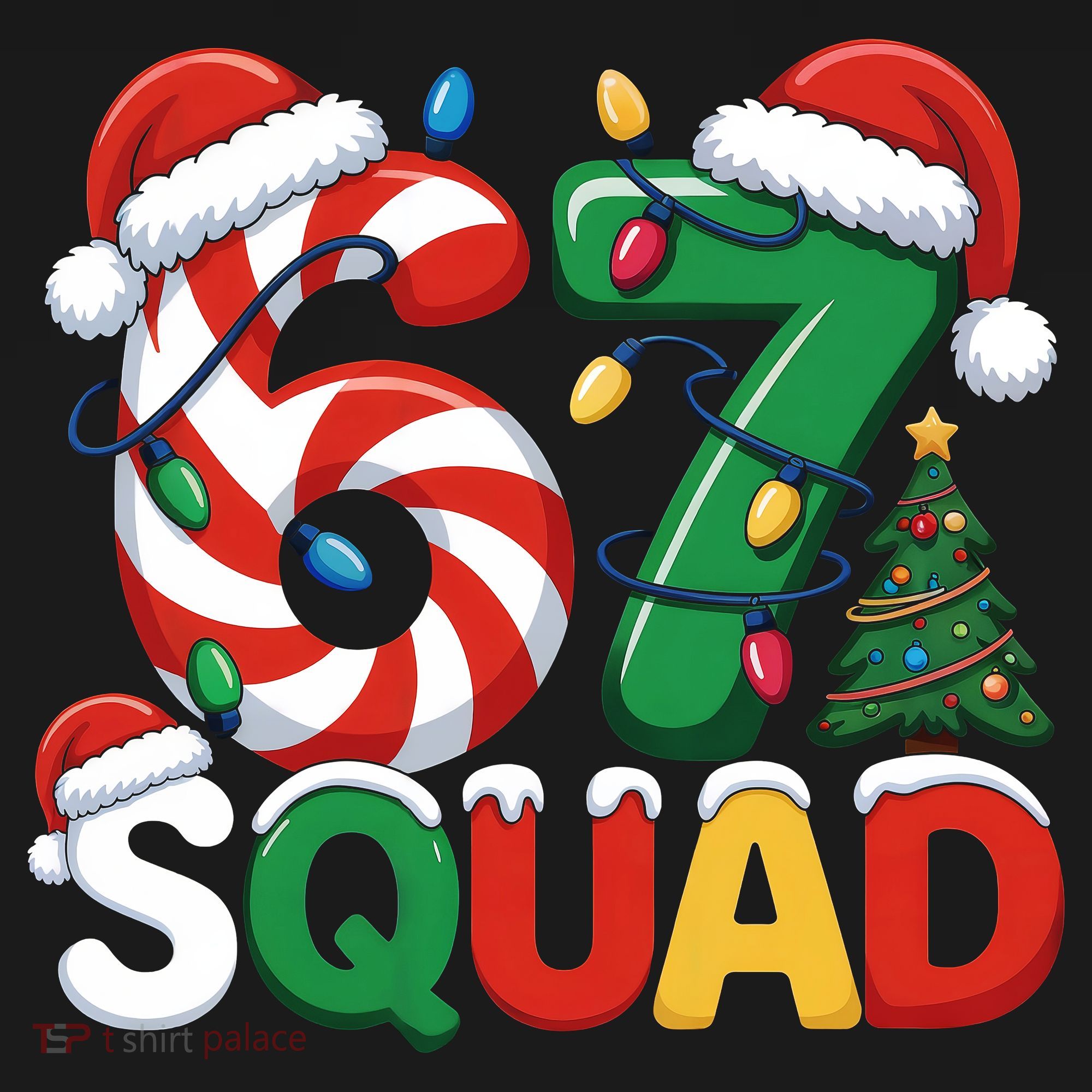 67 Squad Christmas Candy Cane Funny Meme Polo