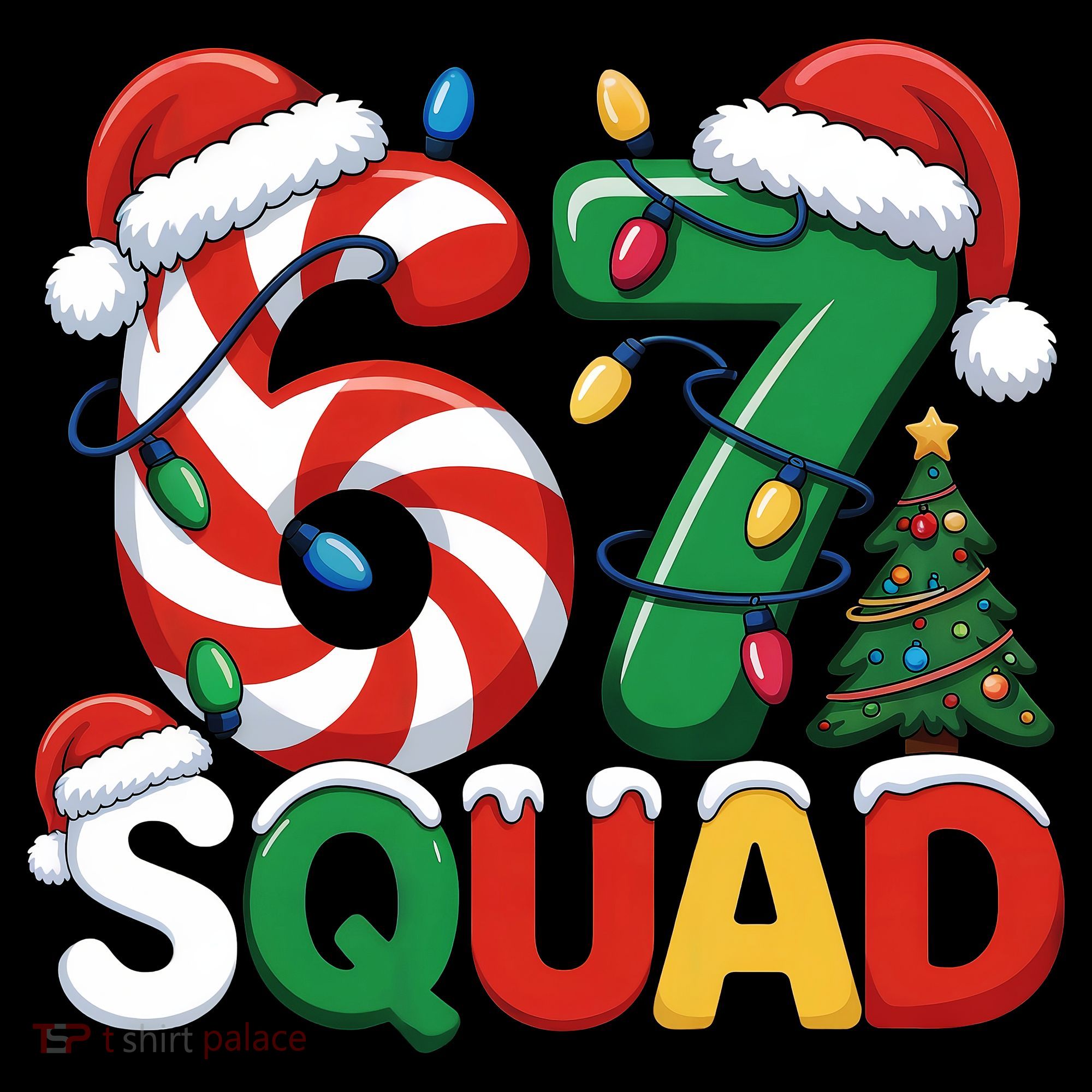 67 Squad Christmas Candy Cane Funny Meme Ornament