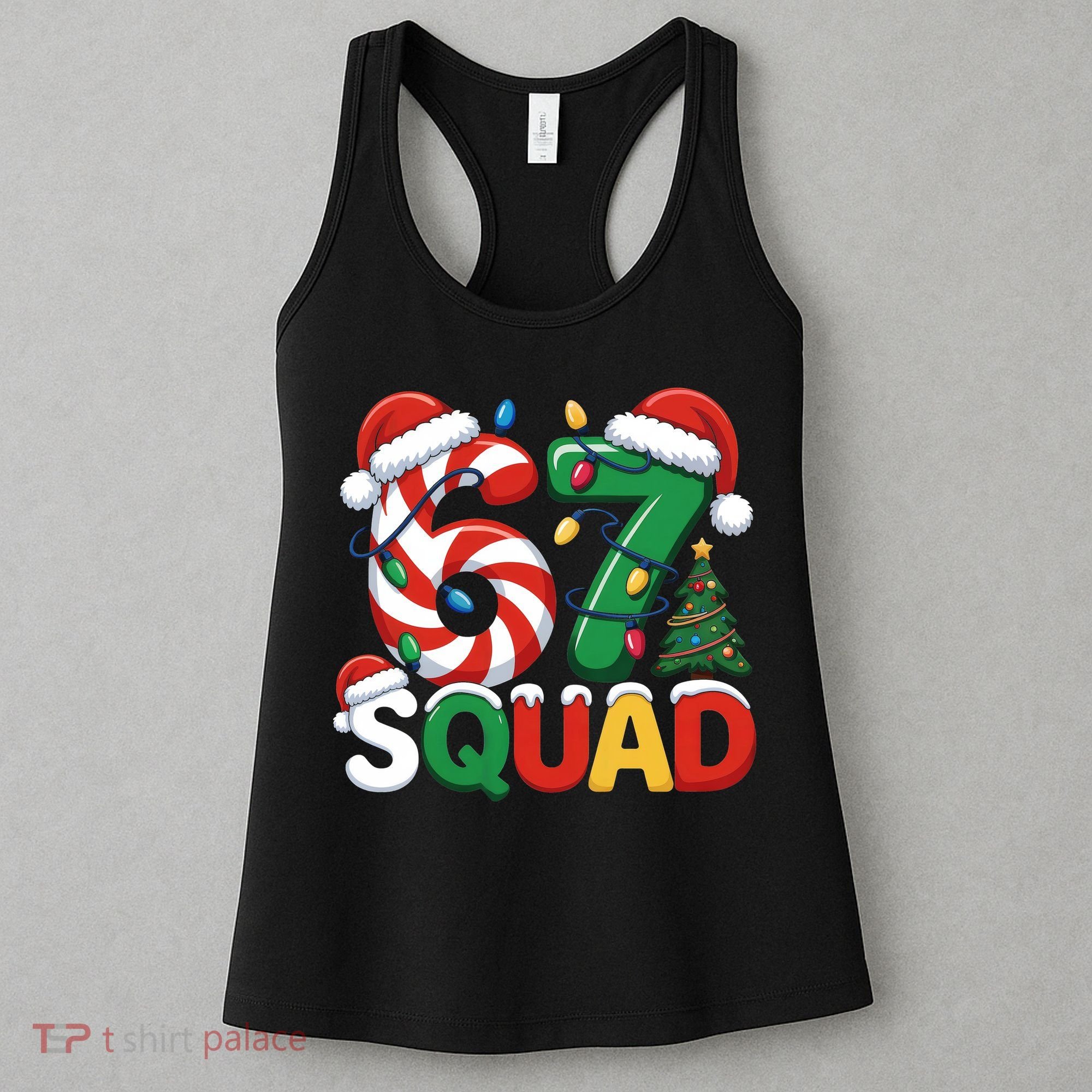 67 Squad Christmas Candy Cane Funny Meme Women's Tank Top