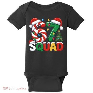 67 Squad Christmas Candy Cane Funny Meme Baby Bodysuit