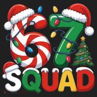 67 Squad Christmas Candy Cane Funny Meme Hat thumb 2