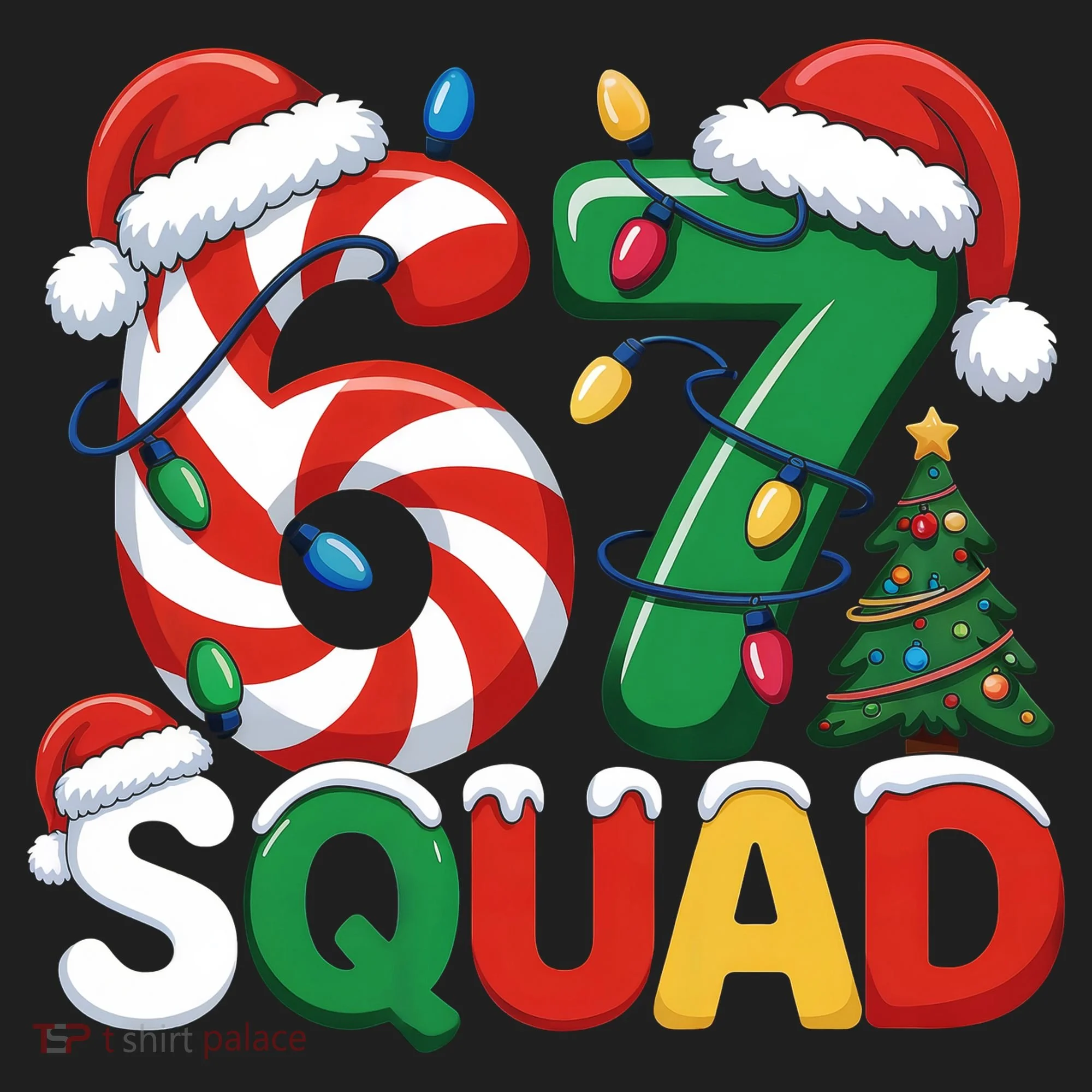 67 Squad Christmas Candy Cane Funny Meme Hat