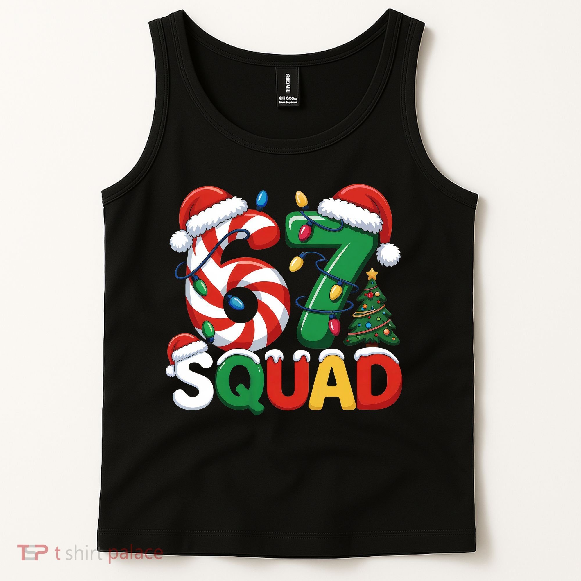 67 Squad Christmas Candy Cane Funny Meme Tank Top