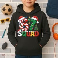 67 Squad Christmas Candy Cane Funny Meme Kids Hoodie thumb 2