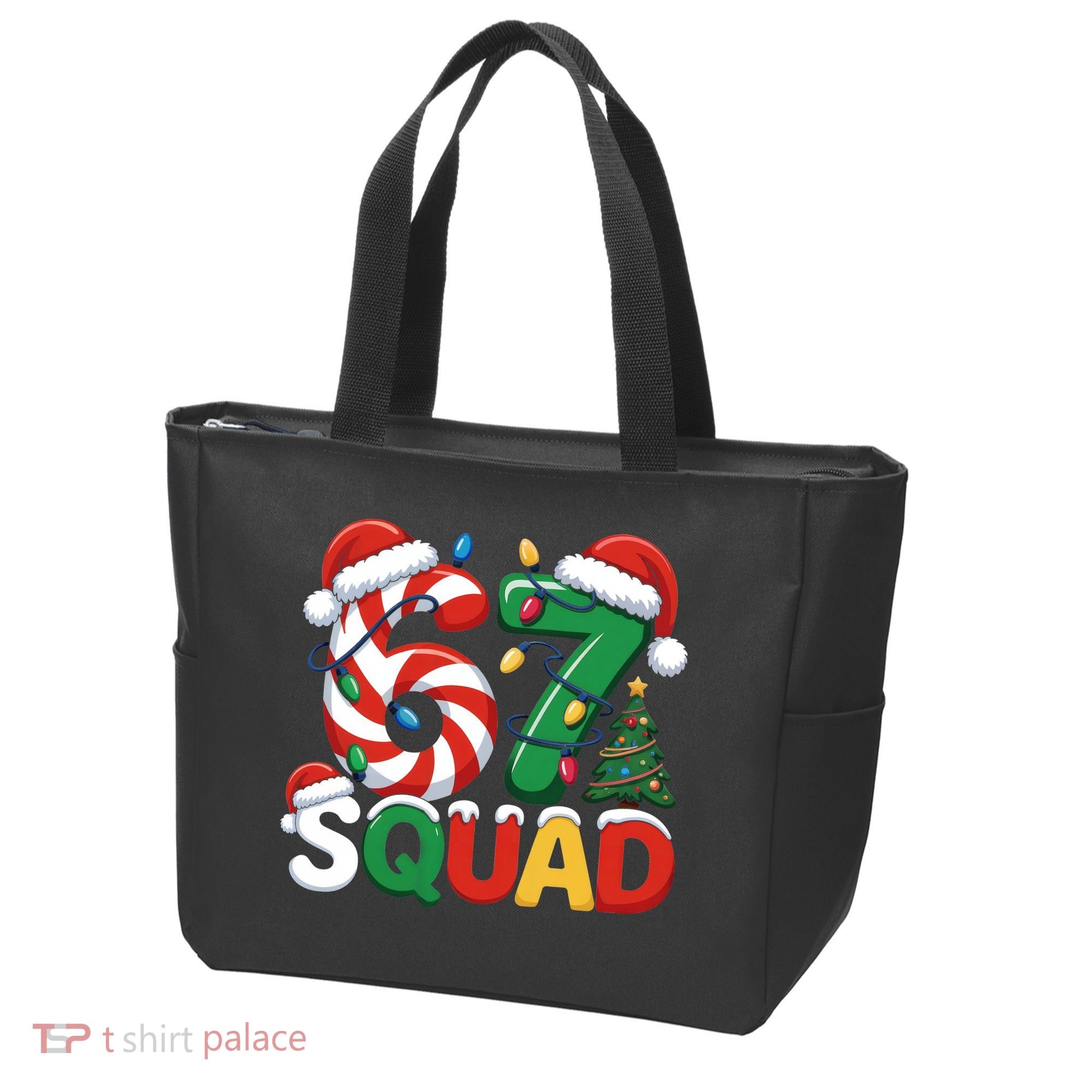 67 Squad Christmas Candy Cane Funny Meme Tote Bag