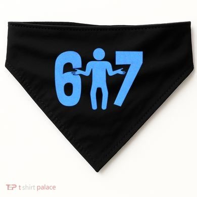 6-7 Stick Figure 67 Meme USA-Made Doggie Bandana