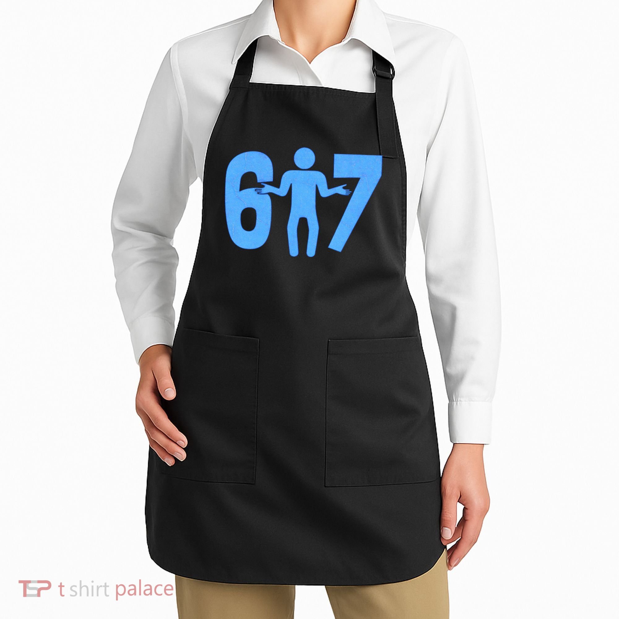 6-7 Stick Figure 67 Meme Apron