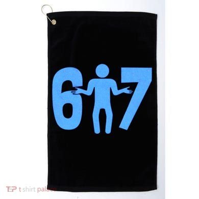 6-7 Stick Figure 67 Meme Golf Towel