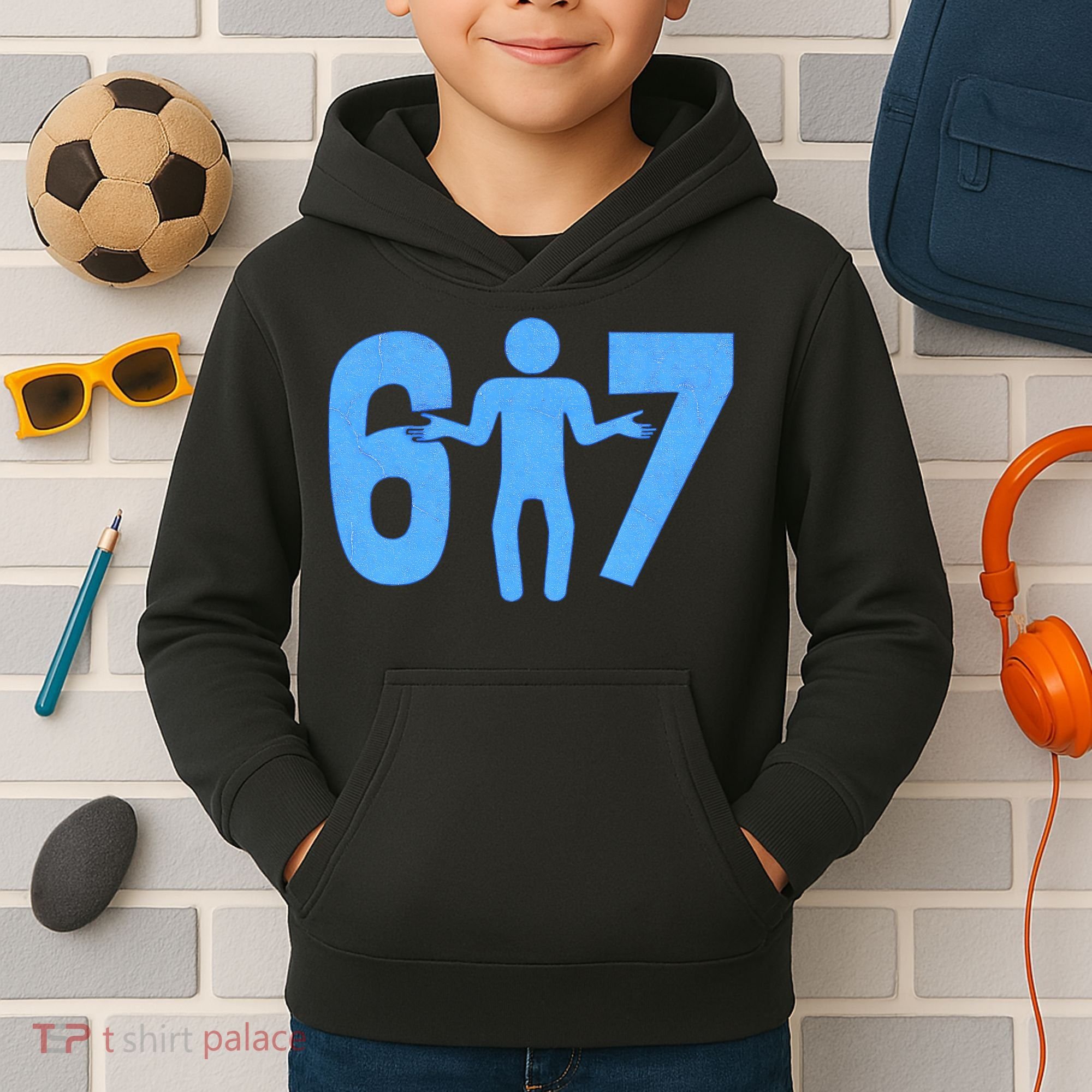 6-7 Stick Figure 67 Meme Kids Hoodie