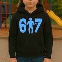 6-7 Stick Figure 67 Meme Kids Hoodie thumb 3