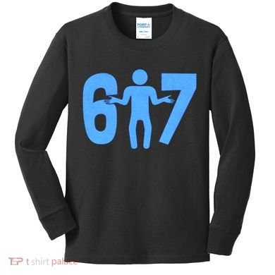 6-7 Stick Figure 67 Meme Kids Long Sleeve Shirt