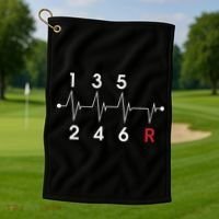 6 Speeds Gear Shift Manual Transmission Funny Car Race Gift Golf Towel thumb 1
