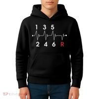6 Speeds Gear Shift Manual Transmission Funny Car Race Gift Kids Hoodie thumb 4