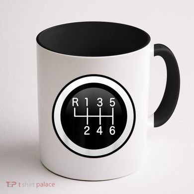 6 Speed Manual Stick Gear Shift Auto Racing Car Coffee Mug back