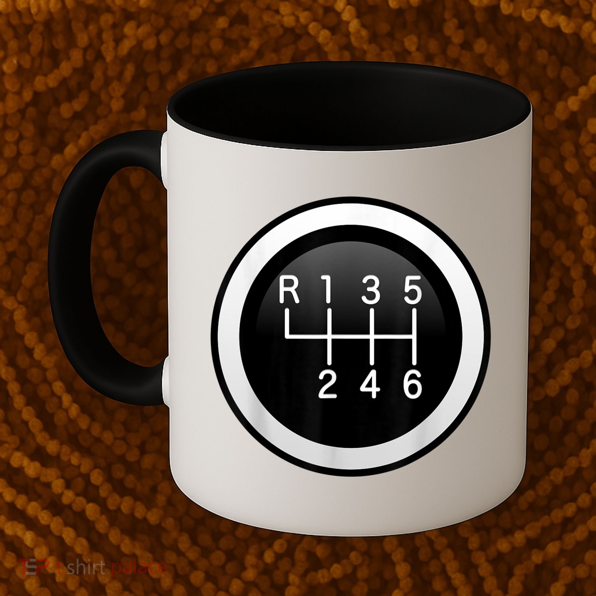 6 Speed Manual Stick Gear Shift Auto Racing Car Coffee Mug