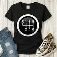 6 Speed Manual Stick Gear Shift Auto Racing Car Women's T-Shirt thumb 3