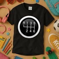 6 Speed Manual Stick Gear Shift Auto Racing Car Kids T-Shirt thumb 3
