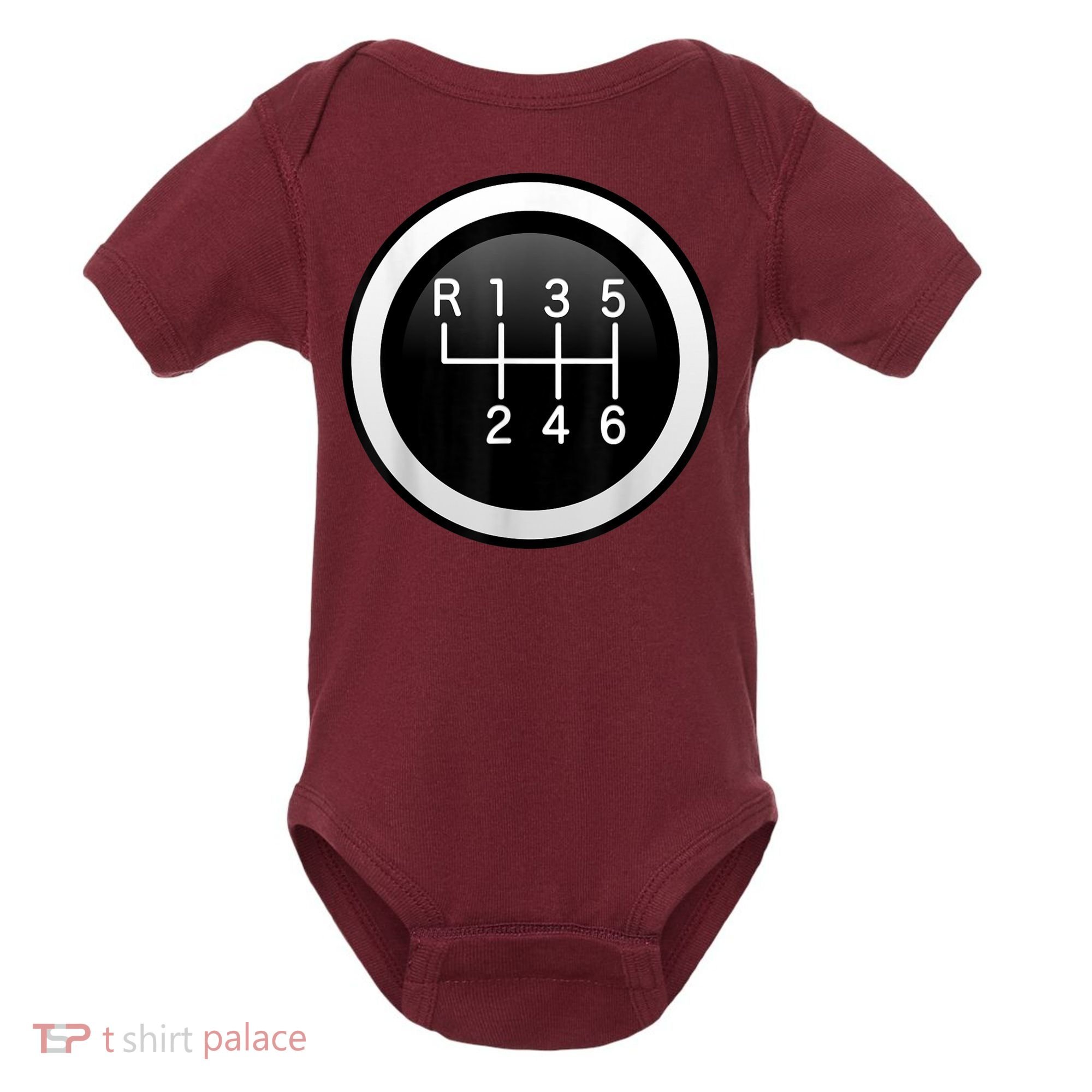 6 Speed Manual Stick Gear Shift Auto Racing Car Baby Bodysuit