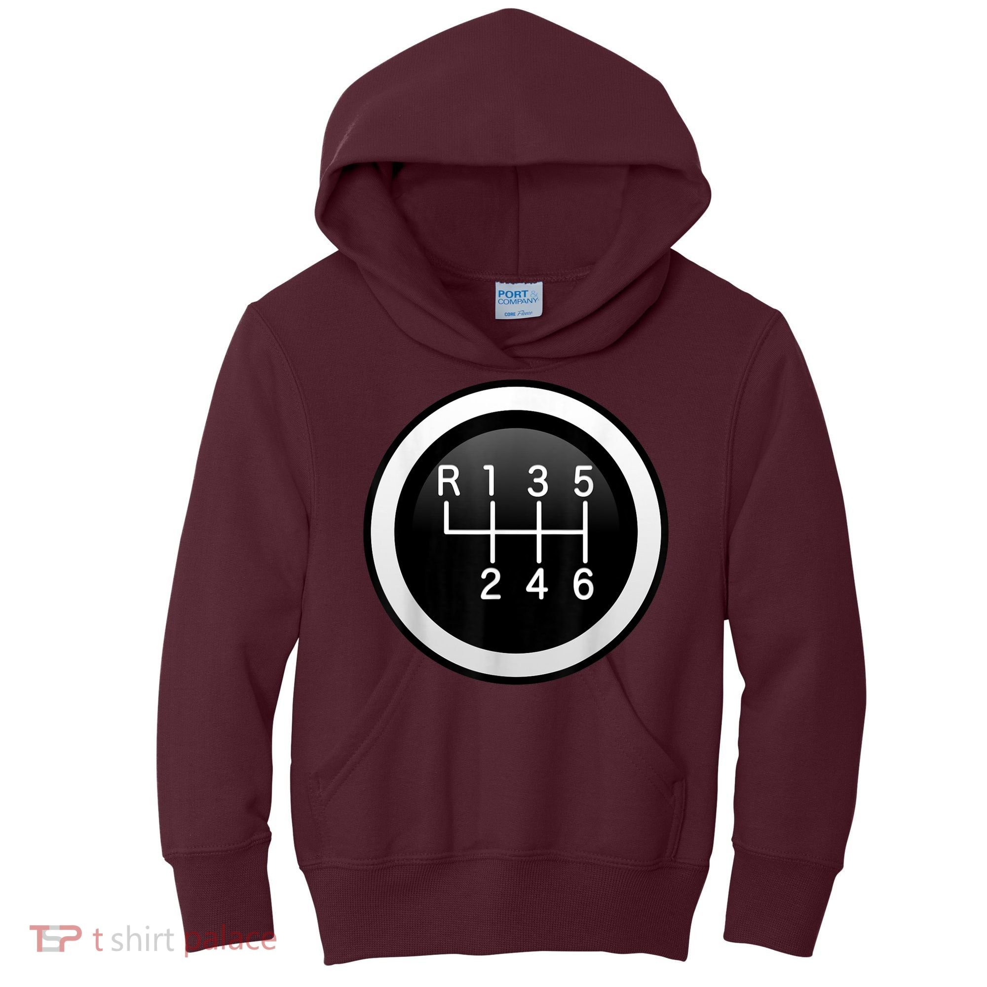 6 Speed Manual Stick Gear Shift Auto Racing Car Kids Hoodie