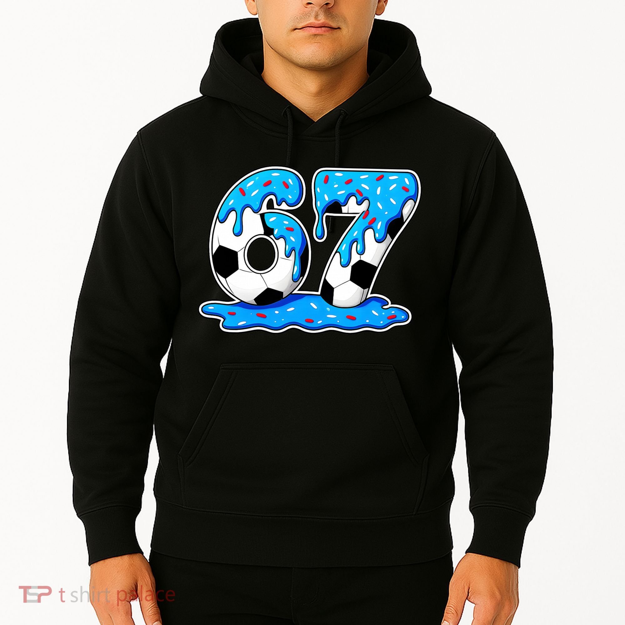 67 Soccer Melting Ice Cream Drip 6-7 Meme Hoodie