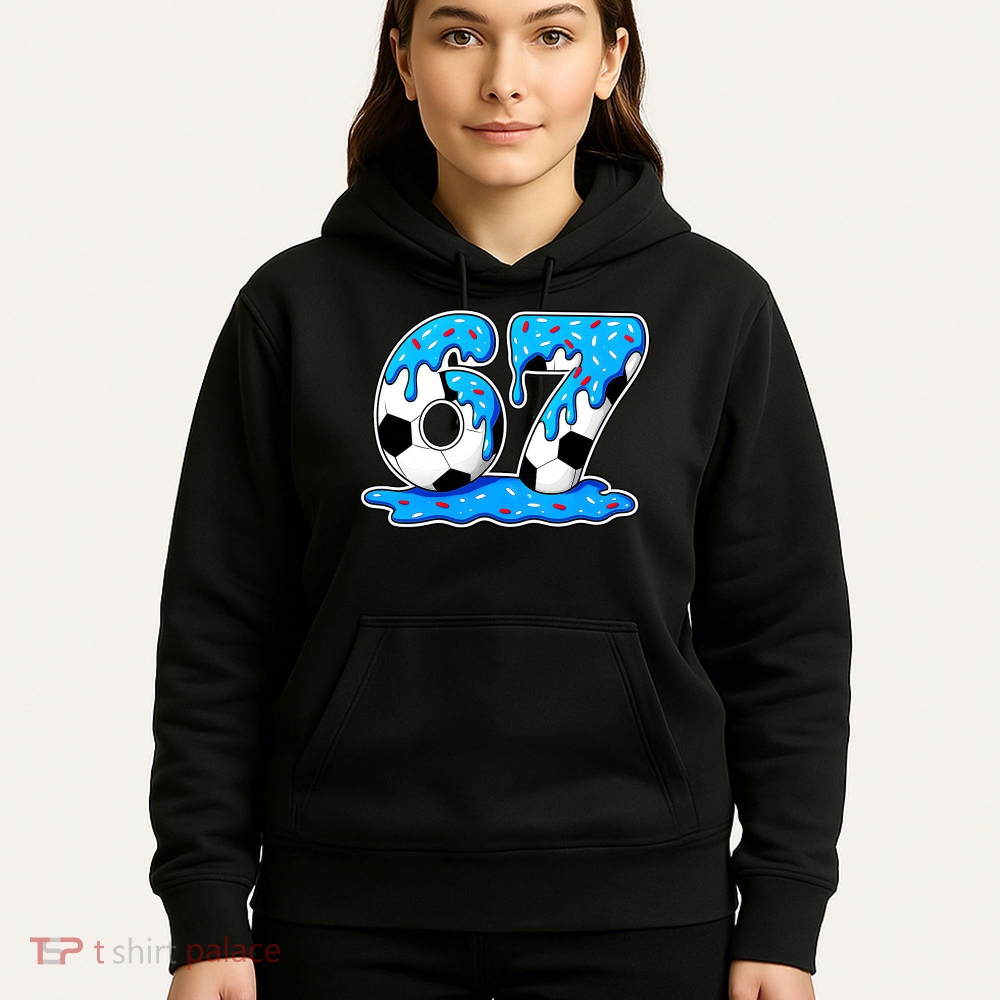 67 Soccer Melting Ice Cream Drip 6-7 Meme Hoodie