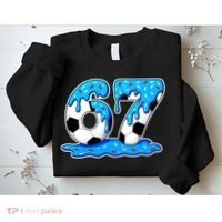 67 Soccer Melting Ice Cream Drip 6-7 Meme Sweatshirt thumb 2