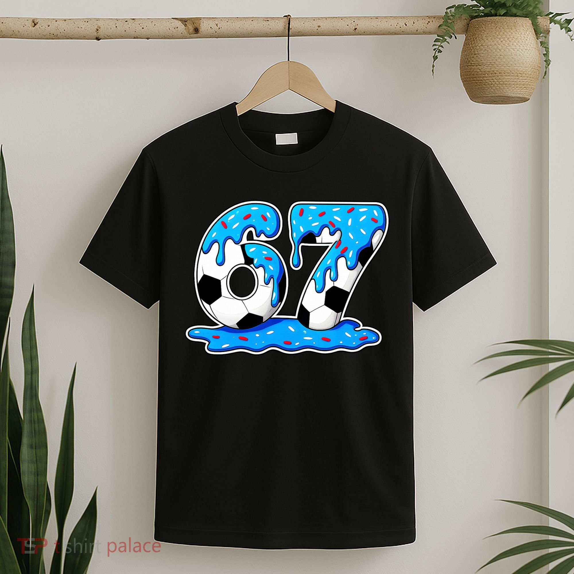 67 Soccer Melting Ice Cream Drip 6-7 Meme T-Shirt