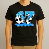 67 Soccer Melting Ice Cream Drip 6-7 Meme T-Shirt thumb 3