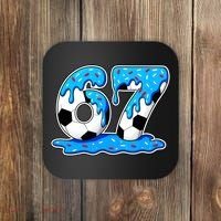 67 Soccer Melting Ice Cream Drip 6-7 Meme Coaster thumb 0