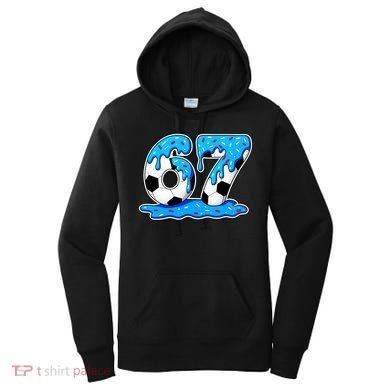 67 Soccer Melting Ice Cream Drip 6-7 Meme Women's Hoodie