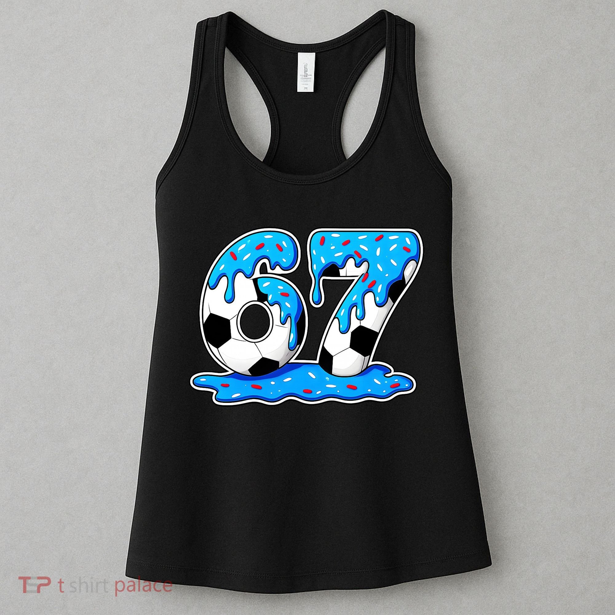 67 Soccer Melting Ice Cream Drip 6-7 Meme Women's Tank Top