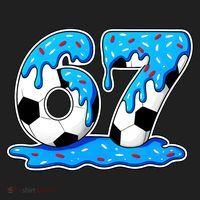 67 Soccer Melting Ice Cream Drip 6-7 Meme Hat thumb 2