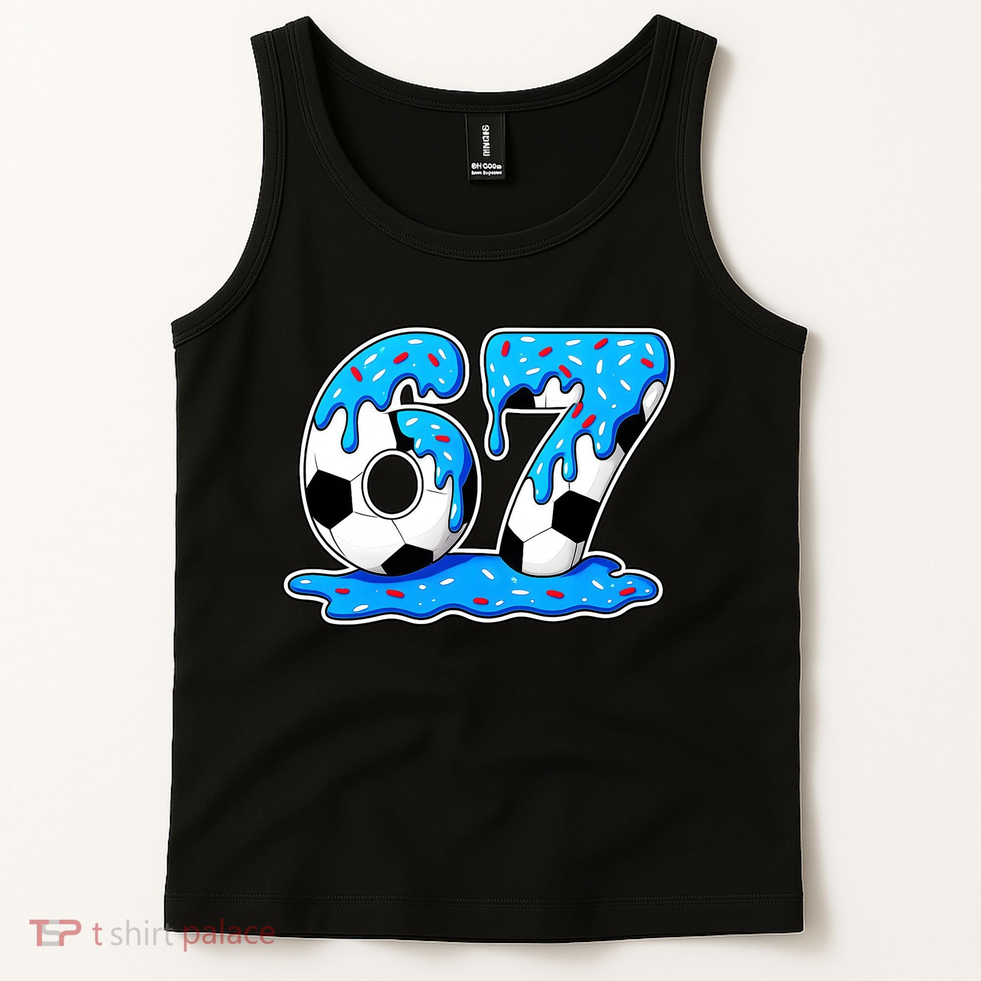 67 Soccer Melting Ice Cream Drip 6-7 Meme Tank Top