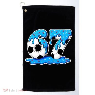 67 Soccer Melting Ice Cream Drip 6-7 Meme Golf Towel