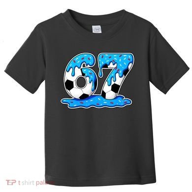 67 Soccer Melting Ice Cream Drip 6-7 Meme Toddler T-Shirt