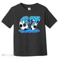 67 Soccer Melting Ice Cream Drip 6-7 Meme Toddler T-Shirt thumb 0