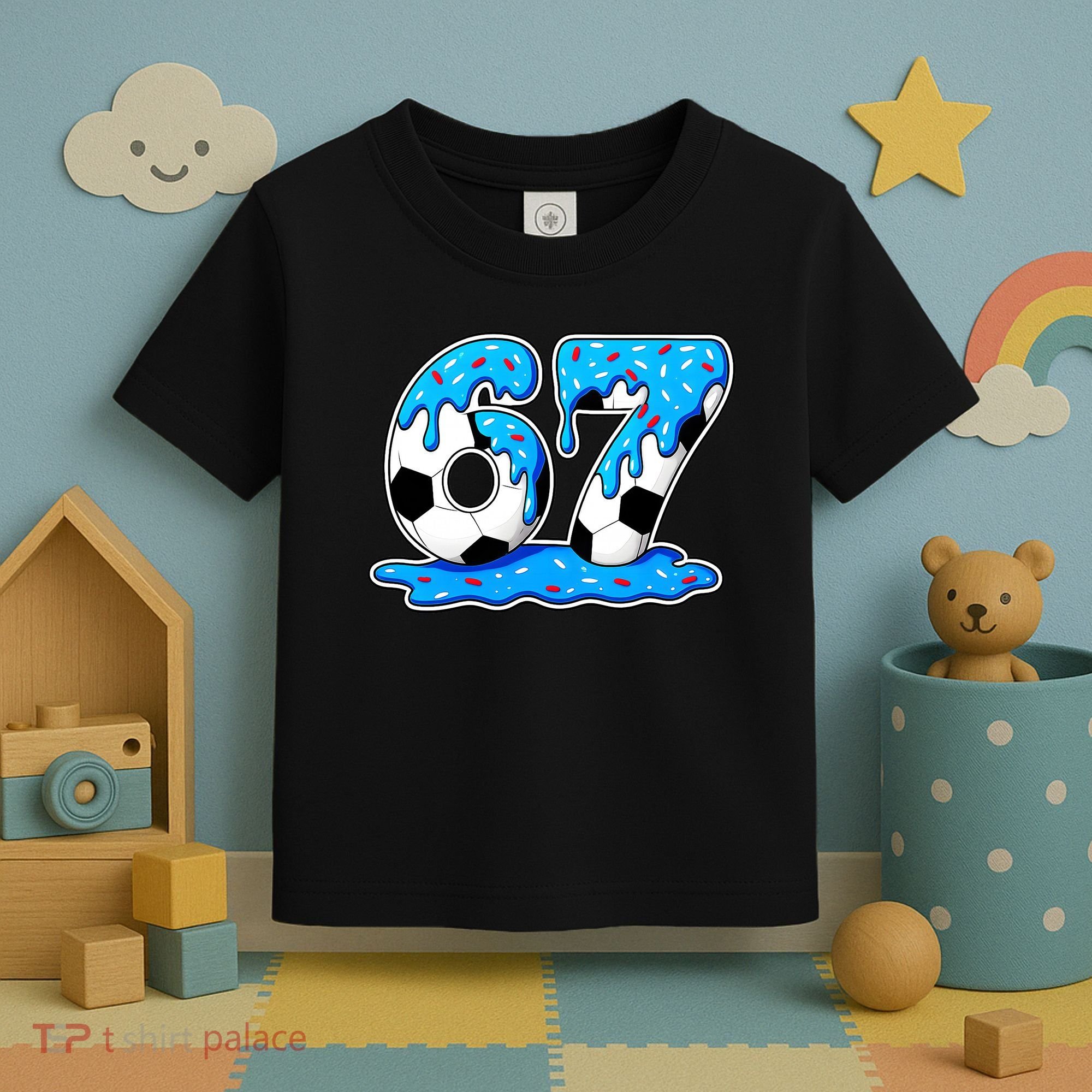 67 Soccer Melting Ice Cream Drip 6-7 Meme Toddler T-Shirt