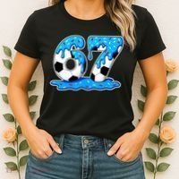 67 Soccer Melting Ice Cream Drip 6-7 Meme Women's T-Shirt thumb 2